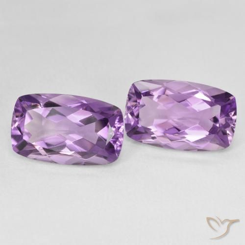 12.59 ctw Violet Amethyst Stones, Natural Amethyst in Cushion-Cut Shape for Sale