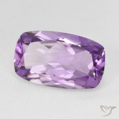 5.53 ct Violet Amethyst Stone, Natural Amethyst in Cushion-Cut Shape for Sale