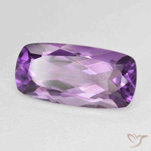 7.81 ct Violet Amethyst Stone, Natural Amethyst in Cushion-Cut Shape for Sale