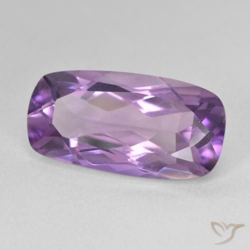 7.53 ct Violet Amethyst Stone, Natural Amethyst in Cushion-Cut Shape for Sale