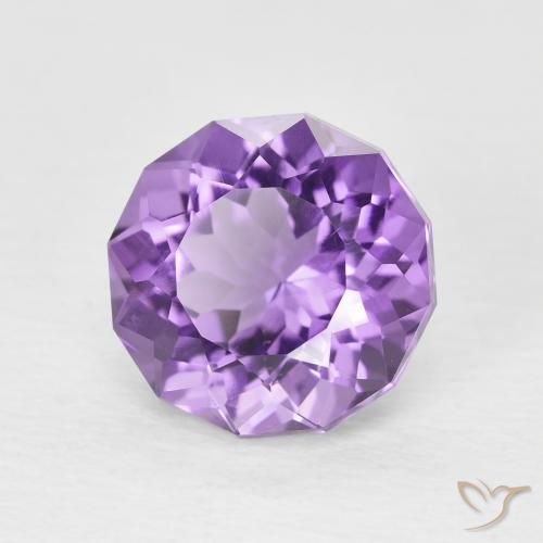 2.64 ct Violet Amethyst Stone, Natural Amethyst in Round Facet Shape for Sale