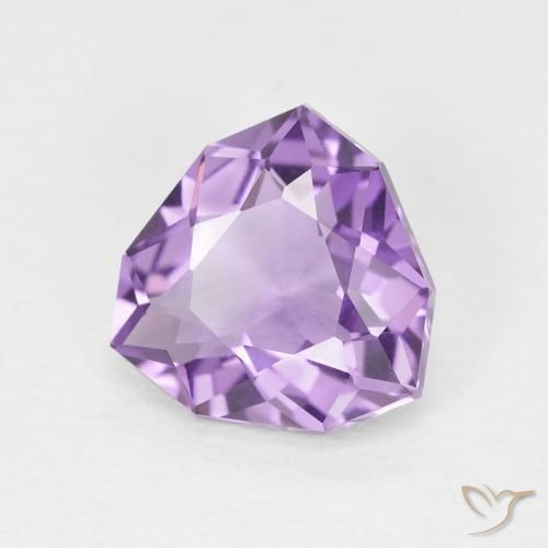 3.06 ct Violet Amethyst Stone, Natural Amethyst in Trillion Facet Shape for Sale