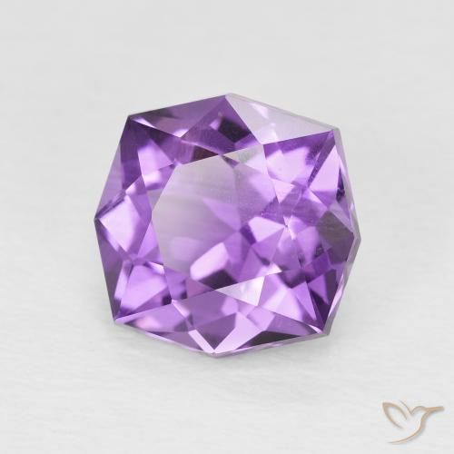 3.28 ct Violet Amethyst Stone, Natural Amethyst in Fancy Cut Shape for Sale