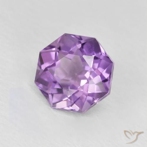 1.29 ct Violet Amethyst Stone, Natural Amethyst in Octagon Facet Shape for Sale