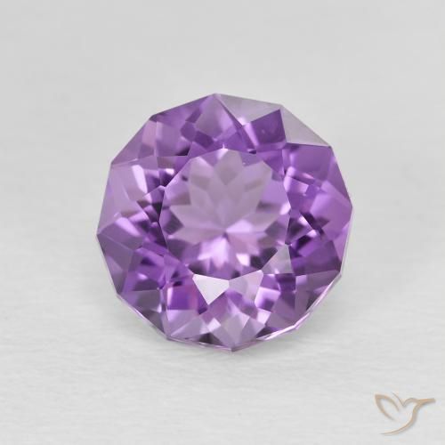 2.55ct Natural Medium Dark-Violet Amethyst, Round, VVS