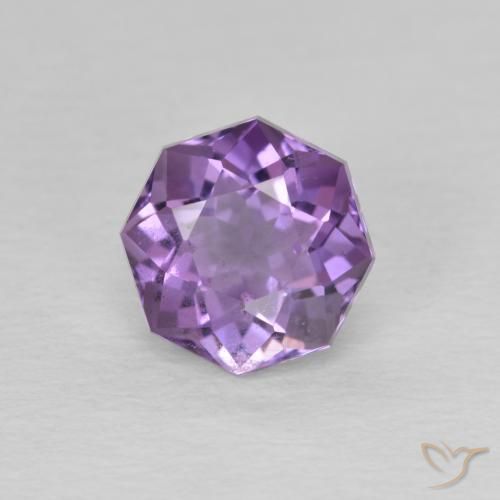 1.57ct Natural Pinkish Iris Violet Amethyst, Emerald Cut, VS-SI