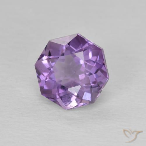 1.57 ct Violet Amethyst Stone, Natural Amethyst in Octagon Facet Shape for Sale