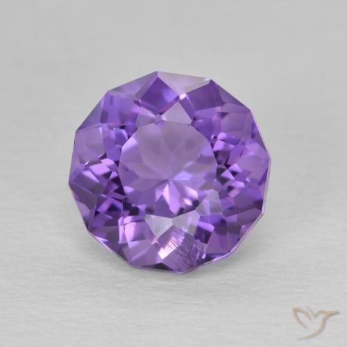2.29ct Natural Medium Violet Amethyst, Round, VS-SI, Photo A