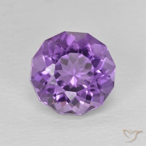 2.30ct Natural Light-Medium Violet Amethyst, Round, VS-SI