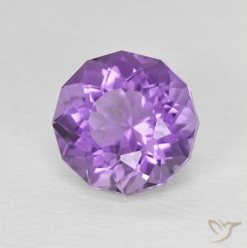 2.30 ct Violet Amethyst Stone, Natural Amethyst in Round Facet Shape for Sale