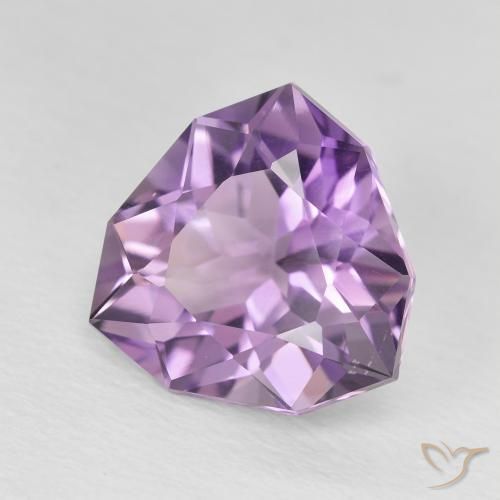 4.70 ct Violet Amethyst Stone, Natural Amethyst in Trillion Facet Shape for Sale