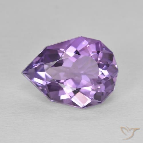 3.64ct Natural Deep Violet Amethyst, Pear Shape, VS-SI