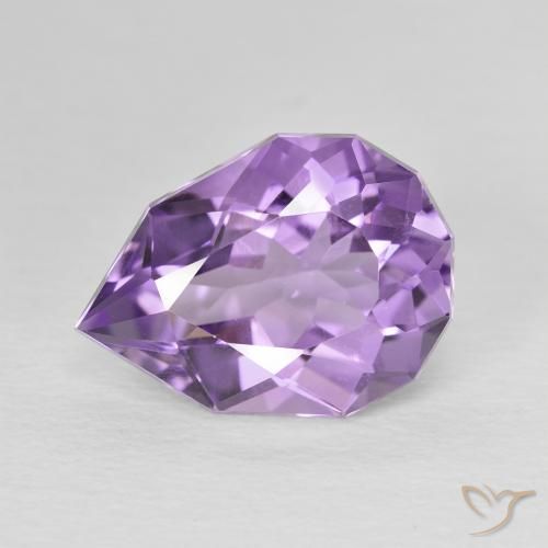 4.68ct Natural Medium Violet-Pink Amethyst, Pear Shape, Translucent