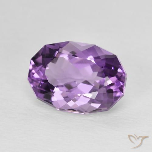 2.82 ct Violet Amethyst Stone, Natural Amethyst in Oval Facet Shape for Sale