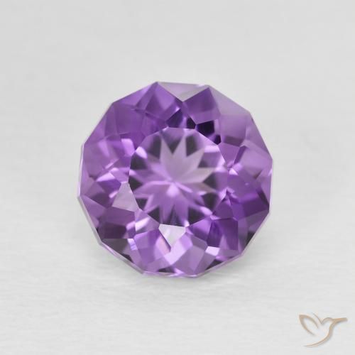2.37ct Natural Medium Light Purplish-Violet Amethyst, Round, VVS-VS
