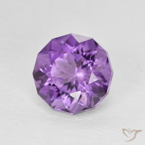 2.37 ct Violet Amethyst Stone, Natural Amethyst in Round Facet Shape for Sale