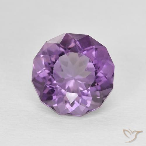 2.78ct Natural Medium Light Purplish-Violet Amethyst, Round, VS