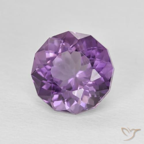 2.78 ct Violet Amethyst Stone, Natural Amethyst in Round Facet Shape for Sale