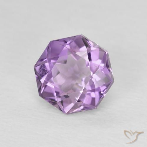 1.29 ct Violet Amethyst Stone, Natural Amethyst in Octagon Facet Shape for Sale