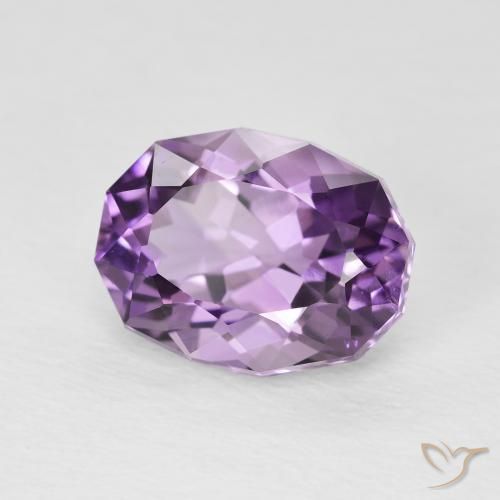 3.56 ct Violet Amethyst Stone, Natural Amethyst in Oval Facet Shape for Sale