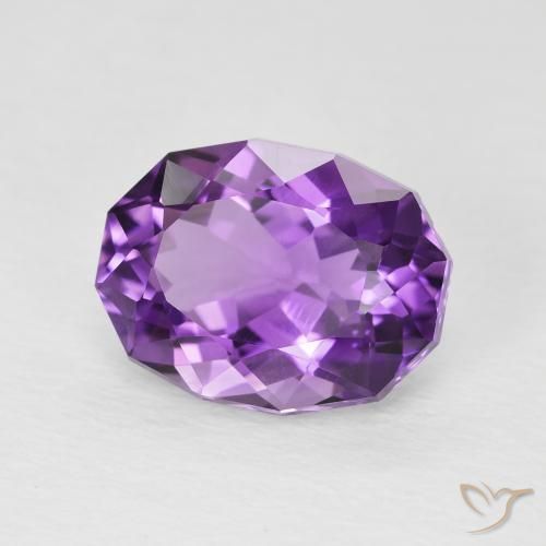 3.50 ct Violet Amethyst Stone, Natural Amethyst in Oval Facet Shape for Sale