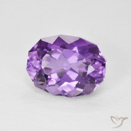 3.23 ct Violet Amethyst Stone, Natural Amethyst in Oval Facet Shape for Sale
