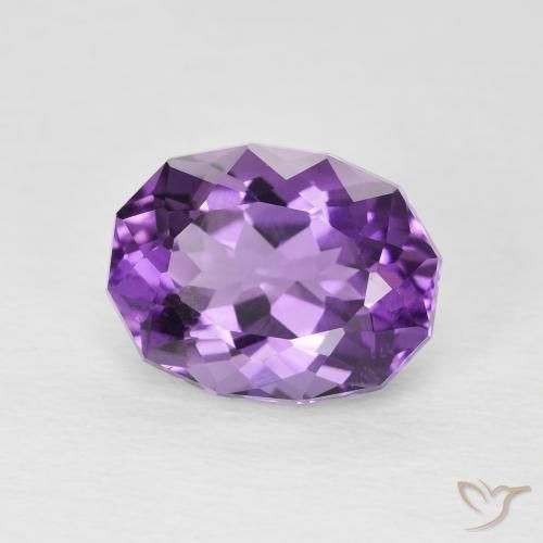 2.96 ct Violet Amethyst Stone, Natural Amethyst in Oval Facet Shape for Sale