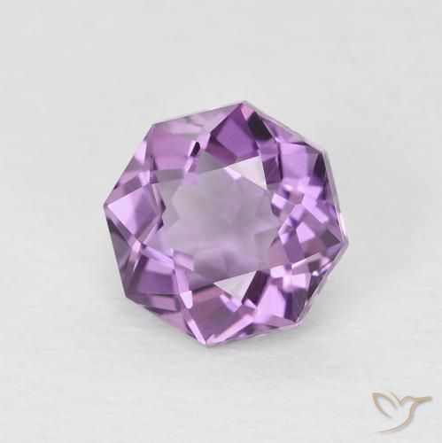 1.33 ct Violet Amethyst Stone, Natural Amethyst in Octagon Facet Shape for Sale