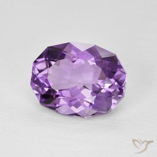 3.91 ct Violet Amethyst Stone, Natural Amethyst in Oval Facet Shape for Sale