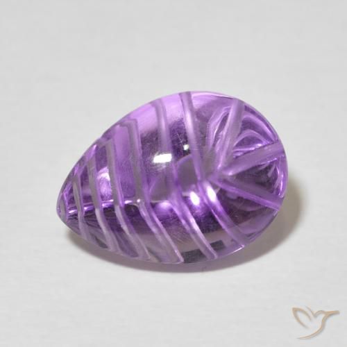 5.52ct Natural Intense Violet Amethyst, Pear Shape, Transparent