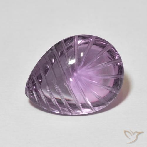 11.59ct Natural Grayish Violet Amethyst, Pear Shape, Transparent