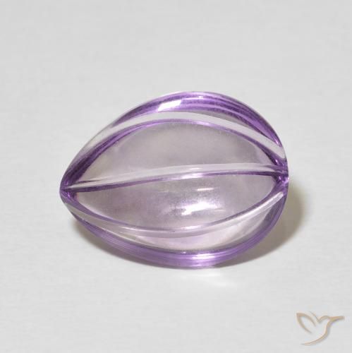 5.89ct Natural Medium Violet Amethyst, Pear Shape, Transparent