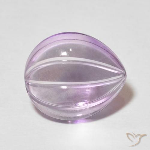5.64 ct Violet Amethyst Stone, Natural Amethyst in Carved Pear Shape for Sale