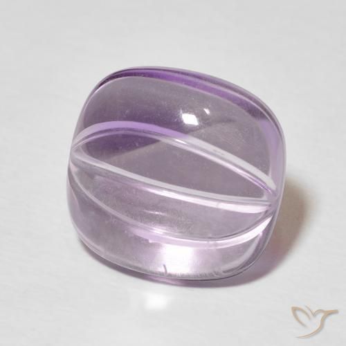 5.71 ct Violet Amethyst Stone, Natural Amethyst in Carved Cushion Shape for Sale