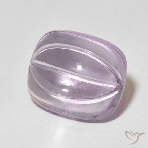7.65 ct Violet Amethyst Stone, Natural Amethyst in Carved Cushion Shape for Sale