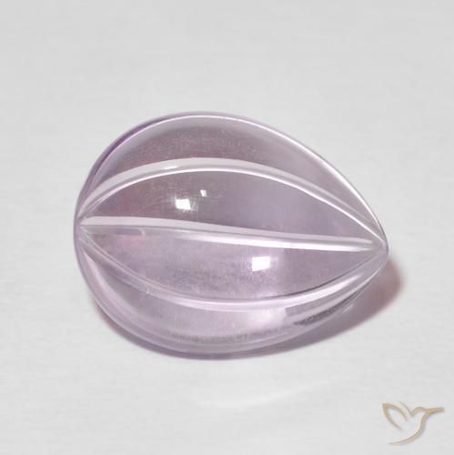 5.93 ct Violet Amethyst Stone, Natural Amethyst in Carved Pear Shape for Sale