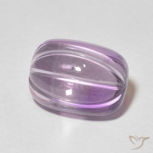 5.28 ct Violet Amethyst Stone, Natural Amethyst in Carved Cushion Shape for Sale