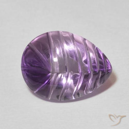 6.63ct Natural Medium Violet Amethyst, Pear Shape, Transparent