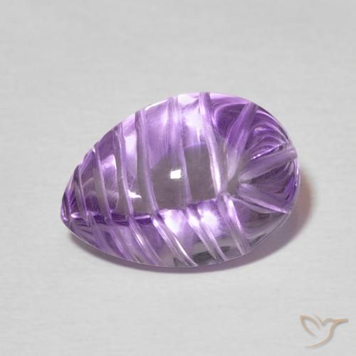5.42ct Natural Medium Violet Amethyst, Pear Shape, Transparent