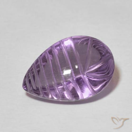 5.48ct Natural Medium Violet Amethyst, Pear Shape, Transparent