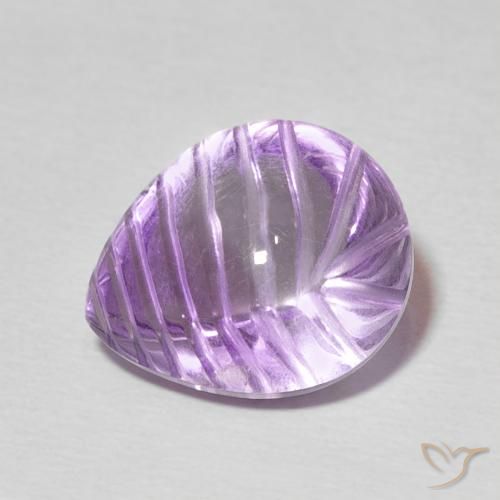 6.82ct Natural Medium Violet Amethyst, Pear Shape, Transparent