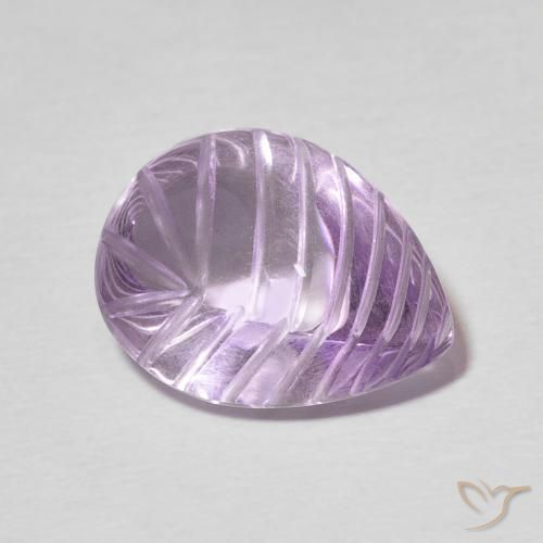 7.26 ct Violet Amethyst Stone, Natural Amethyst in Carved Pear Shape for Sale