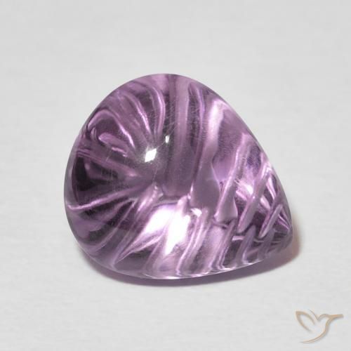 7.04 ct Violet Amethyst Stone, Natural Amethyst in Carved Pear Shape for Sale