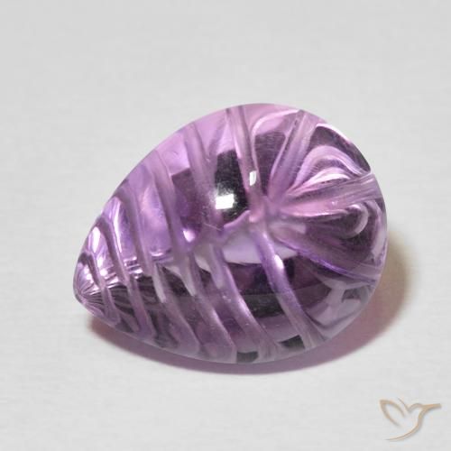 7.68ct Natural Medium Dark-Violet Amethyst, Pear Shape, Transparent