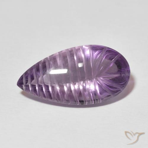 8.83ct Natural Medium Violet Amethyst, Pear Shape, Transparent