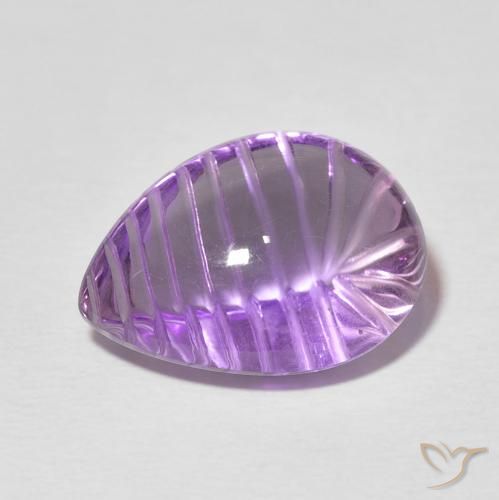 9.04ct Natural Deep Pinkish Violet Amethyst, Pear Shape, Transparent