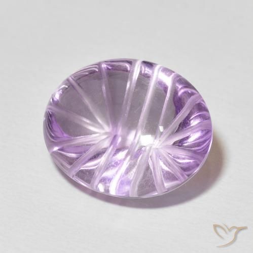 11.16 ct Violet Amethyst Stone, Natural Amethyst in Carved Oval Shape for Sale