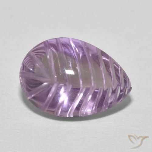 4.66ct Natural Light-Medium Violet Amethyst, Pear Shape, Transparent