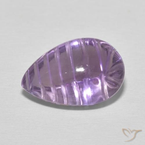 5.34ct Natural Medium Light Purplish-Violet Amethyst, Pear Shape, Transparent