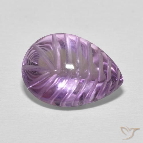 5.17ct Natural Medium Light Purplish-Violet Amethyst, Pear Shape, Transparent